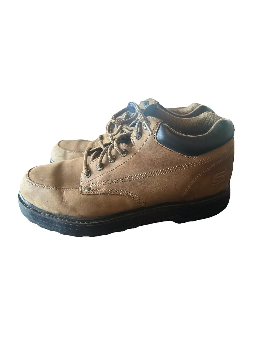 Skechers Mens 13 Brown Oxford Casual Work Shoes Lace Up Comfort